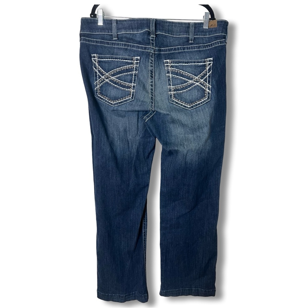 Ariat Women’s Trouser Low Rise Bootcut Jeans Dark Wash White Stitching Sz. 20WL - Picture 2 of 6